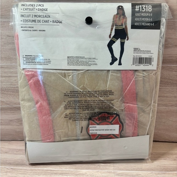 Women's Firefighter 2pc Costume- Black and Yellow - Picture 4 of 4